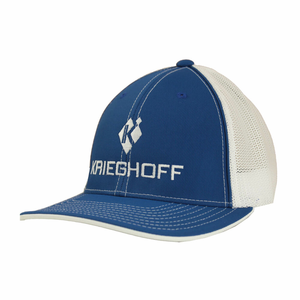 Krieghoff “Pacific” Trucker Hat, Royal/White, Three Sizes